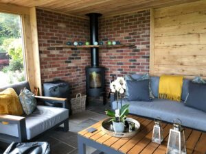 Bespoke Outdoor building with internal wood burner